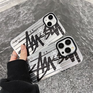 STUSSY เคสโทรศัพท์มือถือ ซิลิโคน กันกระแทก ลายสตรีท ไฮเอนด์ สําหรับ Apple Iphone 14Pro 13pro 12promax 14Promax 13Promax