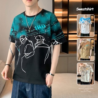 เสื้อยืดแขนสั้น แบบครึ่งแขน แฟชั่นฤดูร้อน สําหรับผู้ชาย ไซซ์ M - 4XL