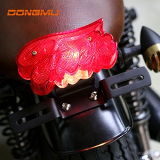 ไฟท้ายรถจักรยานยนต์ LED สีแดง สไตล์วินเทจ พร้อมขาตั้งเหล็ก สําหรับ Harley Bobber Custom