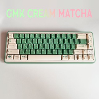 GMK Cream Matcha keycaps PBT material cherry profile  Five-sided Dye Sublimation PBT keycap  sets142keys