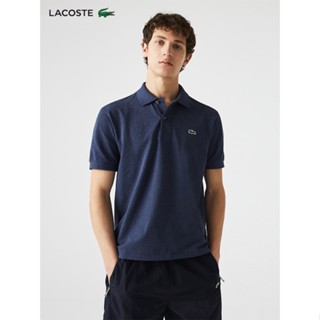 Lacosa เสื้อโปโล แขนสั้น พิมพ์ลาย ลําลอง สีเทา สําหรับผู้ชาย | L1264