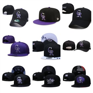 หมวกเบสบอล MLB Colorado Rockies แบบแบน สามารถปรับได้ สําหรับเล่นกีฬากลางแจ้ง