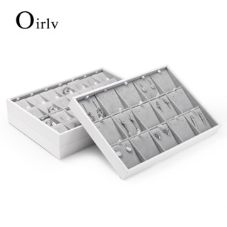 Oirlv ถาดหนังกํามะหยี่ สําหรับใส่เครื่องประดับ แหวน ต่างหู สร้อยคอ P003