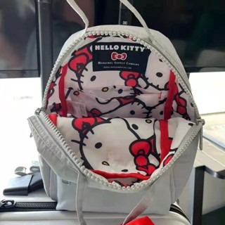 กระเป๋าเป้สะพายหลัง กระเป๋านักเรียน พิมพ์ลาย Hello Kitty น่ารัก สําหรับผู้หญิง