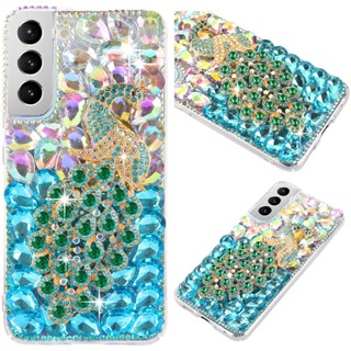 เคสSamsung S23 S22 S21 Ultra S20 Plus S9 S10 Plus Note 20 Ultra Note 10 Plus 9 8โทรศัพท์มือถือแบบแข็ง ลายนางเงือก ประดับเพชร 3D วิบวับ แฮนด์เมด สําหรับ