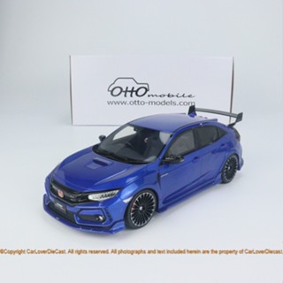 Otto โมเดลรถยนต์อัลลอย สีฟ้า 1: 18 HONDA CIVIC FK8 TYPE R MUGEN 2020 OT987