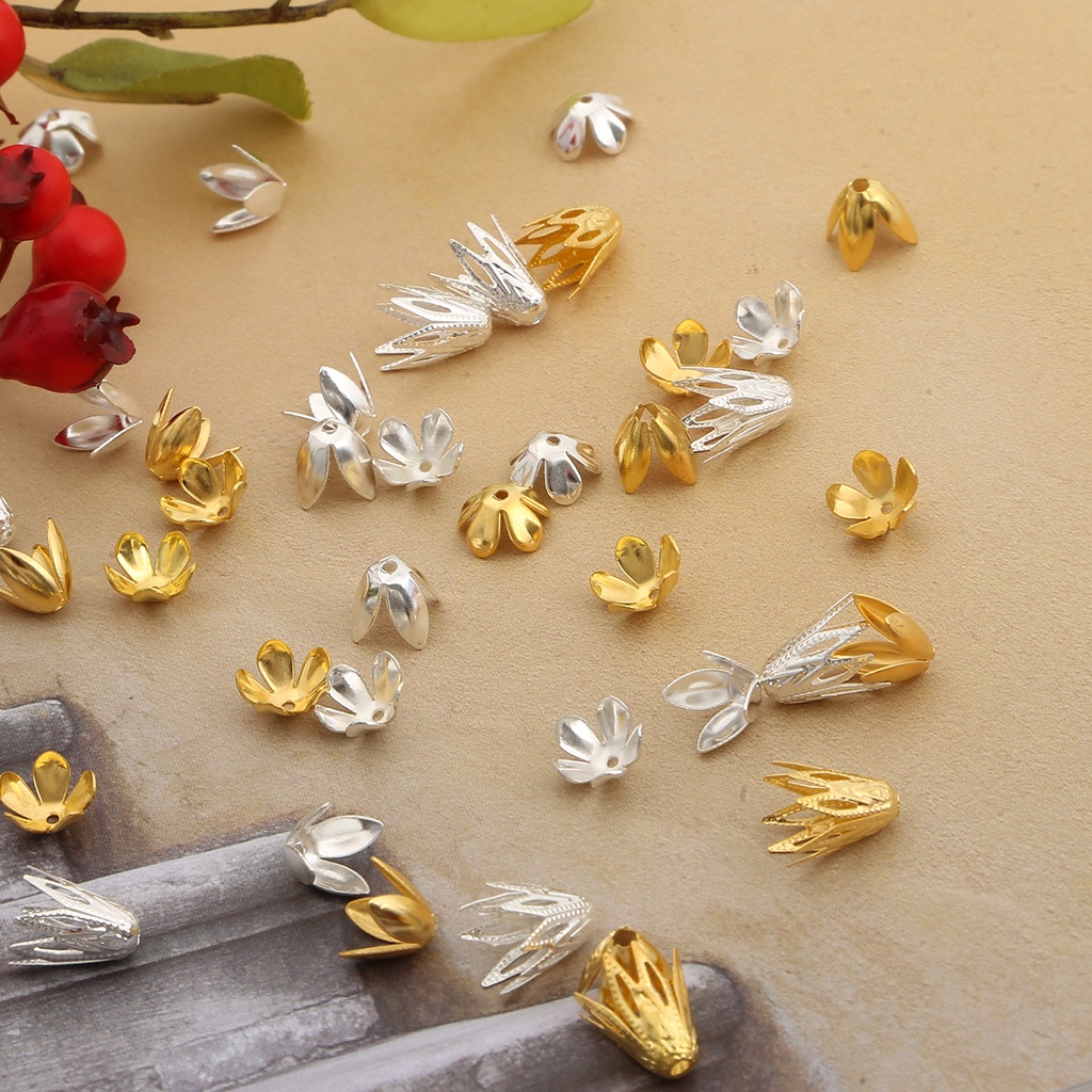 10 ชิ้นทองเงินเหล็ก Receptacle diy Handmade อุปกรณ์เสริมทําเครื่องประดับจี้วัสดุ