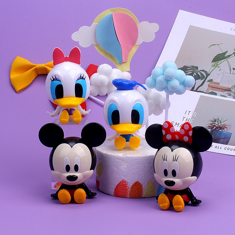 โมเดลฟิกเกอร์ PVC รูปการ์ตูน Disney Mickey Mouse And Donald Duck Minnie Daisy Q 