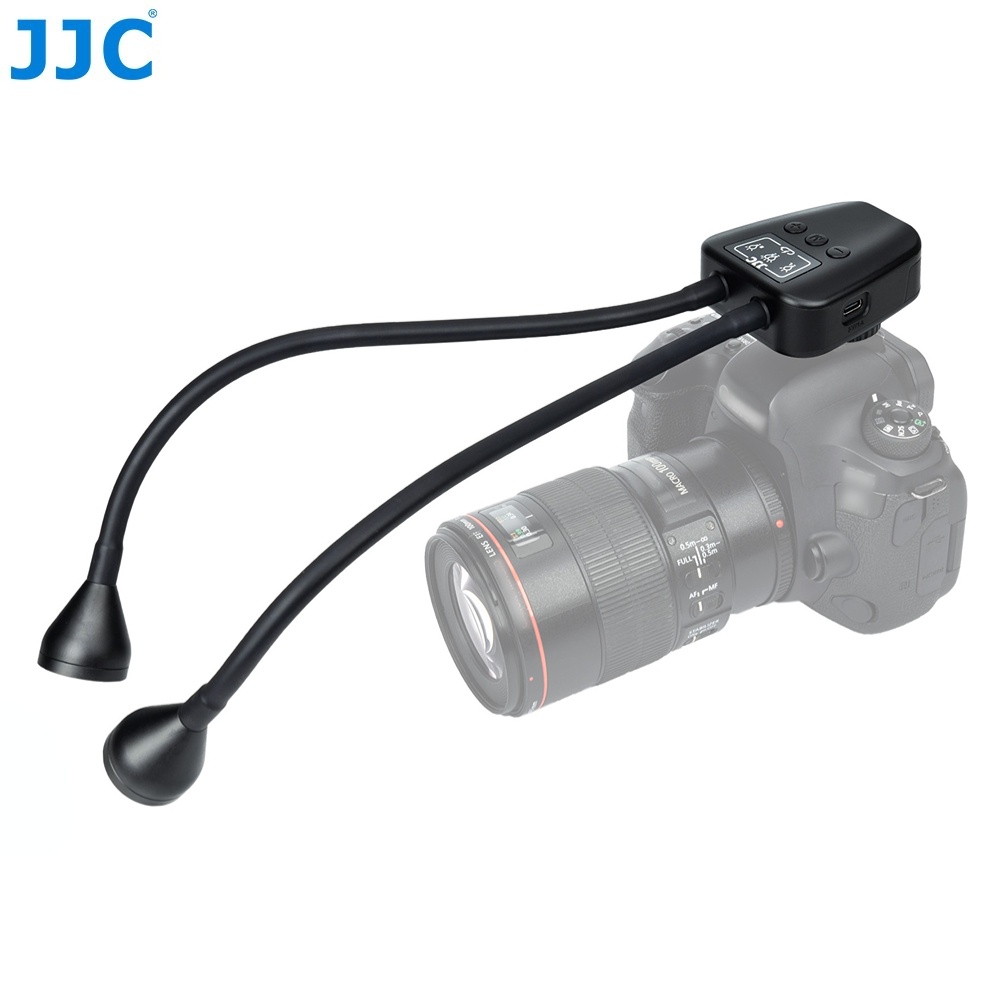 JJC ไฟหัวกล้อง LED ไฟถ่ายรูป เติมแสงสำหรับการถ่ายภาพมาโคร 5600K ปรับความสว่างได้ 10 ระดับ Type-C ชาร์จได้ Canon Nikon Sony Fuji Fujifilm Panasonic Olympus