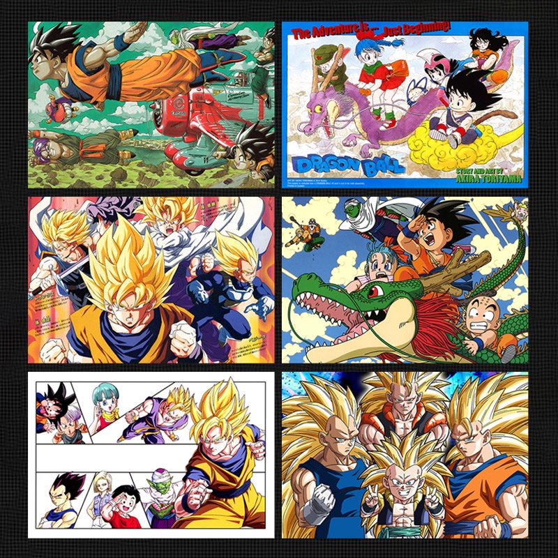 Dragon Ball Super โปสเตอร์สติ๊กเกอร์ติดผนังญี่ปุ่นอะนิเมะโปสเตอร์ Goku Vegeta อะนิเมะสติ๊กเกอร์ติดผนัง Super Saiyan ห้องนอนหอพักสติ๊กเกอร์ติดผนัง HD ฟิล์มป้องกันกาวโปสเตอร์