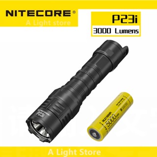 Nitecore P23i ไฟฉาย ชาร์จ USB-C สว่างพิเศษ ยุทธวิธีทหาร 3000 ลูเมน เพิ่มการป้องกันตัวเอง NL2150HPi แบตเตอรี่