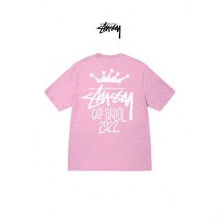 STUSSY ใหม่ เสื้อยืด แขนสั้น คอลเลกชัน ลายโลโก้ CROWN LETTERLOGO เทรนนิ่ง