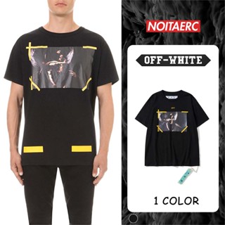 OFF WHITE เสื้อยืดแขนสั้น 2สี ลูกศรสีเหลืองแองเจิล  OW เสื้อยืดผู้ชาย เสื้อยืดผู้หญิง ชุดคู่รัก เสื้อยืด oversize เสื้อยืดเท่ๆ เสื้อยืดคอกลม