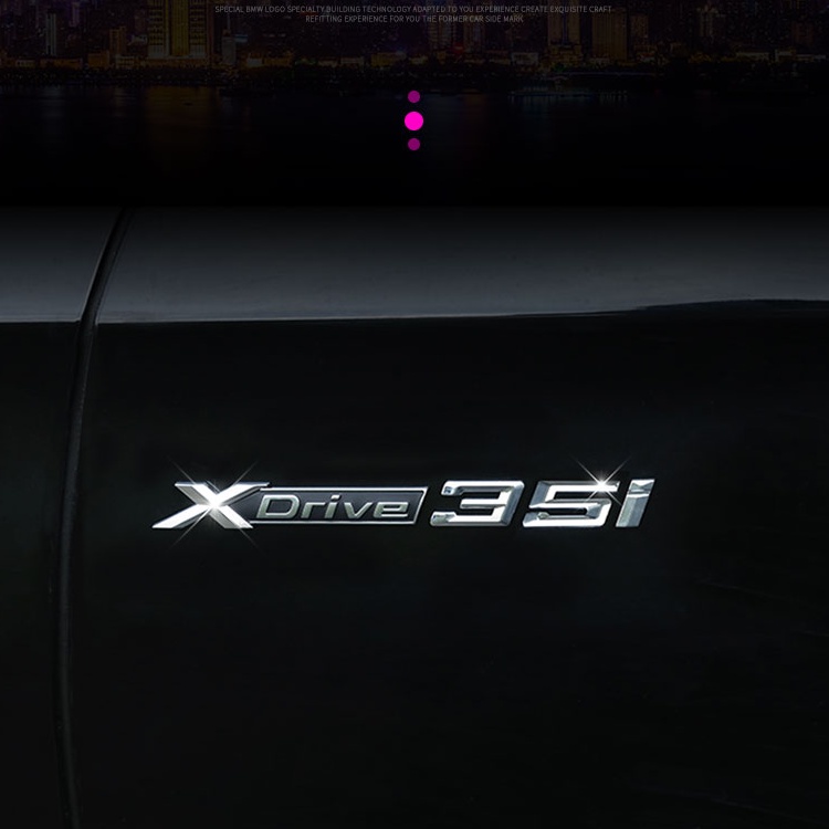 BMW Performance Wordmark Xdrive 28i 30i 35i 20i 25i 40i 48i 50i Bright Silver Side Label ป้ายด้านหลั