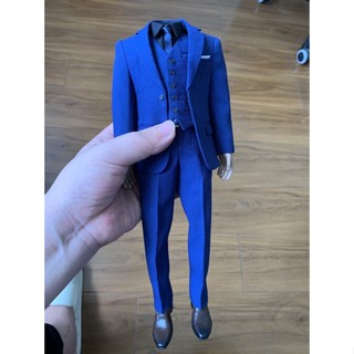 ของเล่นฟิกเกอร์ สเกล 1/6 Gentleman Blue Suit Clothing Fit 12 นิ้ว สีฟ้า สําหรับผู้ชาย