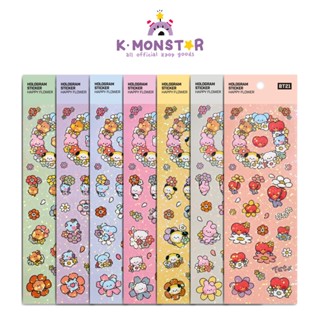 BT21 minini HOLOGRAM STICKER HAPPY FLOWER