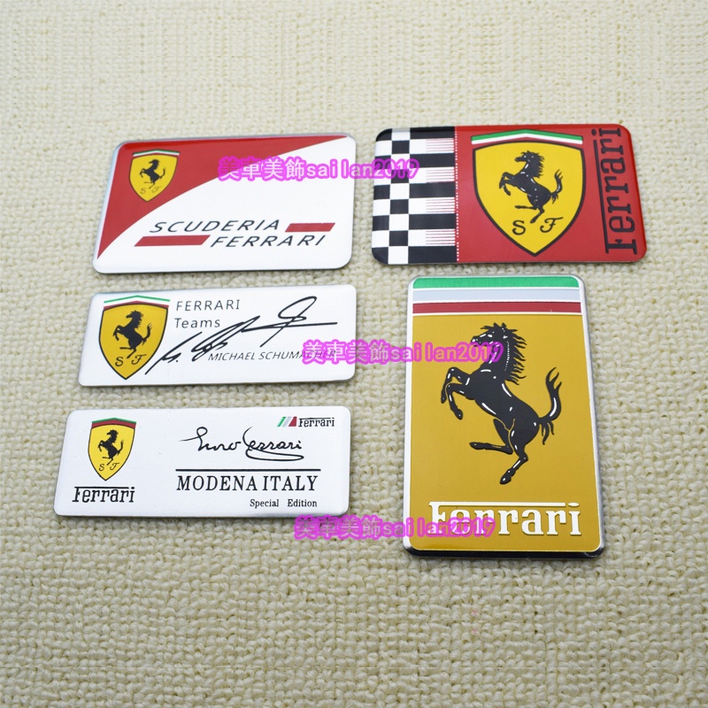 เหมาะสําหรับ FERRARI ป้ายรถโลหะสติกเกอร์ FERRARI ทีมบางอลูมิเนียมป้ายป้ายป้ายป้ายม้า Body ตกแต่งสติกเกอร์ภายในป้ายด้านข้างป้ายหางสติกเกอร์ตกแต่ง