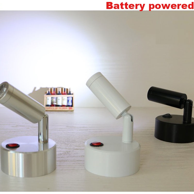 โคมไฟสปอตไลท์ led แบตเตอรี่ AAA ไร้สาย ขยับได้ สําหรับร้านค้า เครื่องประดับ เคาน์เตอร์ ตลาดกลางคืน งานแต่งงาน โชว์ และสปอร์ตไลท์