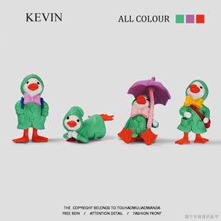 [Trendy Small Objects] Kevins Home Boredom Free Ta ชุดเสื้อกันฝน สีเขียว การ์ตูนเป็ดน่ารัก สร้างสรรค์ เครื่องประดับ ขนาดเล็ก