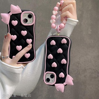 เคสไอโฟน+โบว์สีชมพู ไอโฟน 14 13 12 11 PRO MAX X XS XS MAX se 2020 7 8 plus