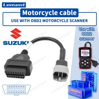 อะแดปเตอร์สายเคเบิ้ลเชื่อมต่อ 6pin เป็น 16pin OBD สําหรับรถจักรยานยนต์ Suzuki GSX-R GSX-S Moto 5pin OBD