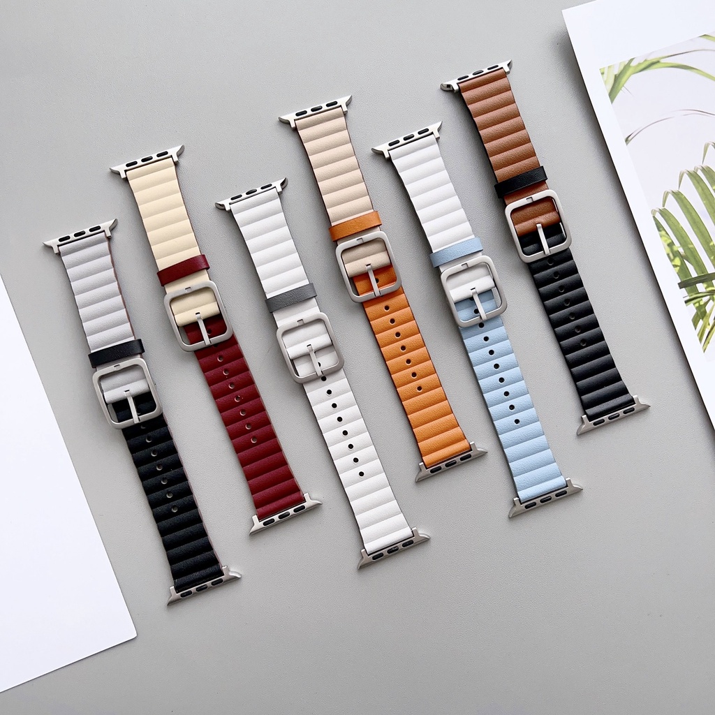 สายนาฬิกาข้อมือซิลิโคน สองสี สําหรับ Apple Watch S8 Ultra 7 6 se2 4 3 2