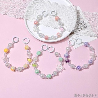 [Japan Korea ins Frame Keychain] สายคล้องโทรศัพท์มือถือ ประดับลูกปัดเรืองแสง แฮนด์เมด สําหรับผู้หญิง 2023