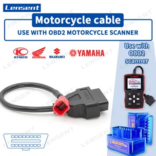 Lensent EURO5 cable YAMAHA HONDA 6pin To 16pin OBD Diagnostic Cable Extension Connectors For YAMAHA nmax motorcycle diagnostic adapter cable OBD fault code reading and clearing ELM