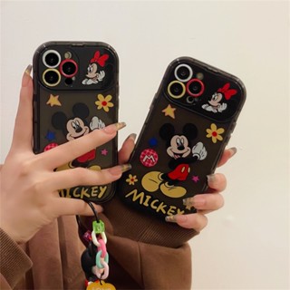 [การ์ตูนมิกกี้ พร้อมจี้ฝาพับเลนส์กระจก] เคสโทรศัพท์มือถือ สําหรับ iPhone14 13 12 11 pro max xr