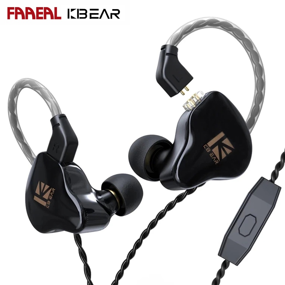 Faaeal KBEAR KS1 หูฟังชนิดใส่ในหู Dual Magnectic Circuit แบบไดนามิกหูฟังแบบมีสาย Deep Bass หูฟังสําห