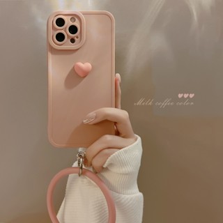 เคสโทรศัพท์มือถือ ซิลิโคนนิ่ม ลายหัวใจ พร้อมแหวนคล้อง สําหรับ Iphone 13pro Max 12 8 11 Xs 14