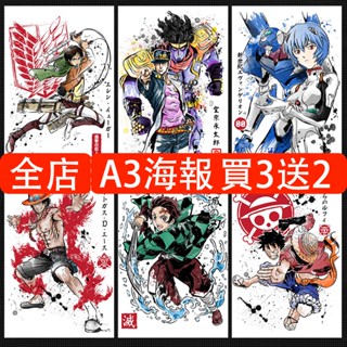 สติกเกอร์โปสเตอร์ ฟิล์มกาว ลายอนิเมะญี่ปุ่น Jojos Bizarre Adventure HD สําหรับติดตกแต่งผนังห้องนอน หอพัก