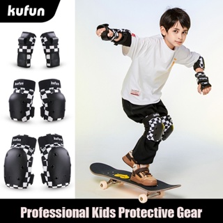 Kufun 6 ชิ้น / เซต ผู้ใหญ่ เด็ก โรลเลอร์สเก็ต สเก็ต สเก็ตบอร์ด จักรยาน ป้องกันข้อศอก สนับเข่า ชุดอุปกรณ์ป้องกัน