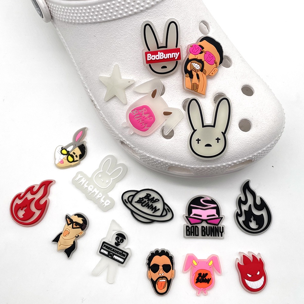 ขายดี ตัวติดรองเท้า Crocs Jibbitz Zhibixing เรืองแสง ลายการ์ตูนกระต่าย ดอกไม้ เทศกาลอีสเตอร์ เครื่องประดับแฟชั่น