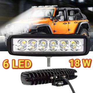 ไฟ Led 6 ดวง 18W สว่างมาก อุปกรณ์เสริม สําหรับรถยนต์ รถบรรทุก รถจี๊ป ออฟโร้ด SUV ATV