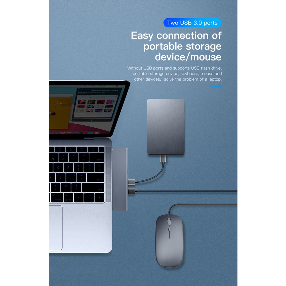 7-in-1 ฮับแปลงคอมพิวเตอร์ 3.0 * 2 Thunderbolt 3 สําหรับ MacBook Apple