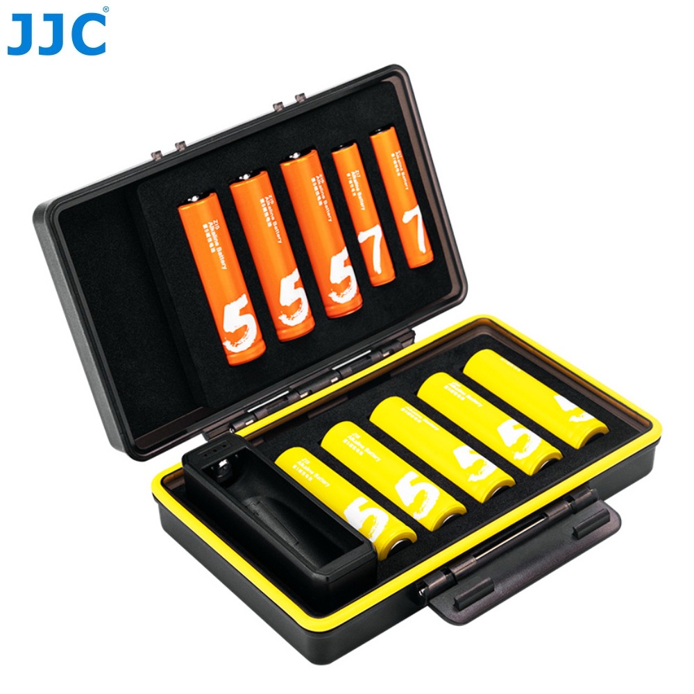JJC BC-3BAT10 กล่องเก็บถ่าน กล่องใส่ถ่าน AA AAA ด้วยเครื่องทดสอบแบตเตอรี่ กล่องแบตเตอรี่แบบพกพา 2A 3A