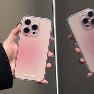 เคสป้องกันโทรศัพท์มือถือใส แบบนิ่ม ไล่โทนสีชมพู สําหรับ Apple Iphone 11promax xsmax 12pro 13promax 12 11 XS XR 8plus 7