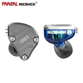 Faaeal NiceHCK DB3 IEM หูฟังไฮบริด 1BA+2DD 3 หน่วยไดรเวอร์ มอนิเตอร์อินเอียร์ HIFI พร้อมสายเคเบิล ถอดออกได้ สําหรับวิ่ง เล่นกีฬา