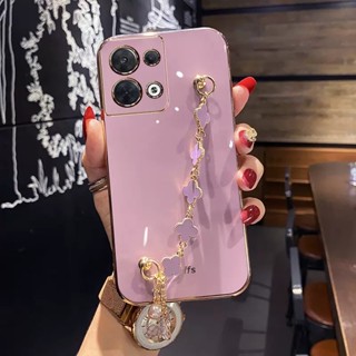 เคสโทรศัพท์สําหรับ OPPO Reno 8 8T 7Z 8Z 6 5 4 Pro 5Gมือถือแบบนิ่ม กันกระแทก พร้อมสายคล้องมือ