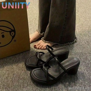 [Buzz Lightyear Hole Shoes] UNIITY รองเท้าแตะส้นสูง มีสายรัดข้อเท้า แฟชั่นฤดูร้อน สําหรับผู้หญิง 2023