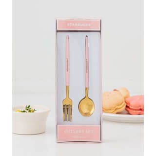 🎀【พร้อมส่ง】 2021 แก้วสตาร์บัคส์เกาหลี Starbucks Korea Cherry Blossom Spoon Fork Set