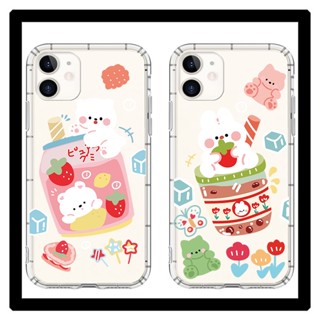 เคส iPhone8plus สร้างสรรค์ น่ารักการ์ตูน หมี กระต่าย รุ่นคู่ เคสมือถือซิลิโคนนุ่ม ความกดอากาศ โปร่งใส เเฟชั่น ฝาครอบป้องกันการตก สำหรับ เคสไอโฟน11 โทรศัพท์ ip i 6s 7 8 plus 11 เคสไอโฟน 13 เคสไอโฟน 12 pro max mini เคสไอโฟน7พลัส xs XR iPhone case เคสโทรศัพท