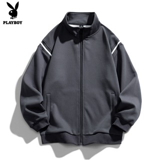 Playboy black simple cardigan sweater casual stand collar coat top