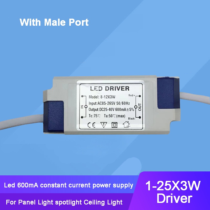 ไดร์เวอร์พาวเวอร์ซัพพลาย AC 85V – 265V สําหรับแผงไดโอด 1-30X3W 600mA