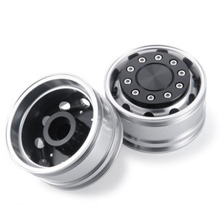 2Pcs Aluminum Front Wheel Hub Unpower Beadlock Wheels Rims for 1/14 Tamiya Truck RC Climbing Trailer Cargo Car Parts