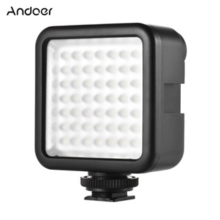 Andoer W49 แผงไฟ LED ขนาดเล็ก พร้อมอะแดปเตอร์เมาท์ขาตั้ง สําหรับ Canon Nikon Sony A7 DSLR