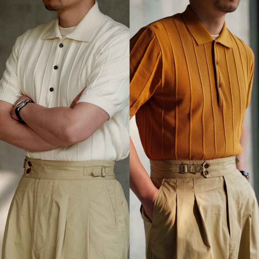 ผ ้ าฝ ้ ายแนวตั ้ งลาย POLO เสื ้ อผู ้ ชาย 3 สี M-3XL อารมณ ์ สีทึบครึ ่ งแขนฤดูร ้ อน Simple Youth ยอดนิยมคู ่ เสื ้ อ