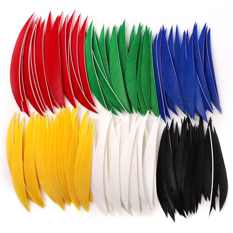 50 ชิ้น 5 นิ้วยิงธนู Fletching Arrow Feathers ตุรกี Feather Fletching Arrow อุปกรณ์เสริมขนนกธรรมชาติสําหรับการล่าสัตว์