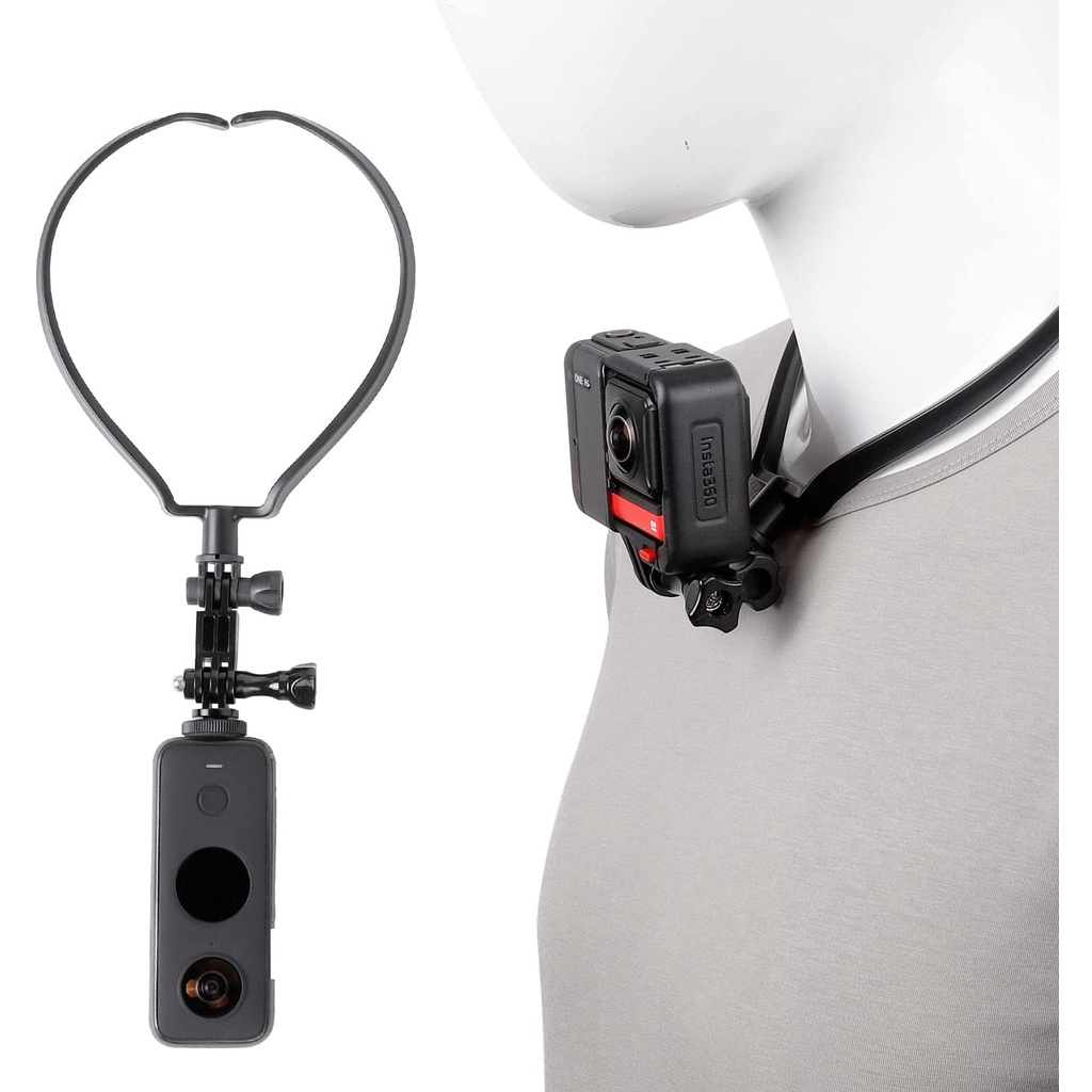 360 กล้องคอผู้ถือหน้าอก POV/VLOG สําหรับ Insta360 X 4/X3/Go 3s/One X2 RS/Gopro Hero 13 12 ขยาย Selfi